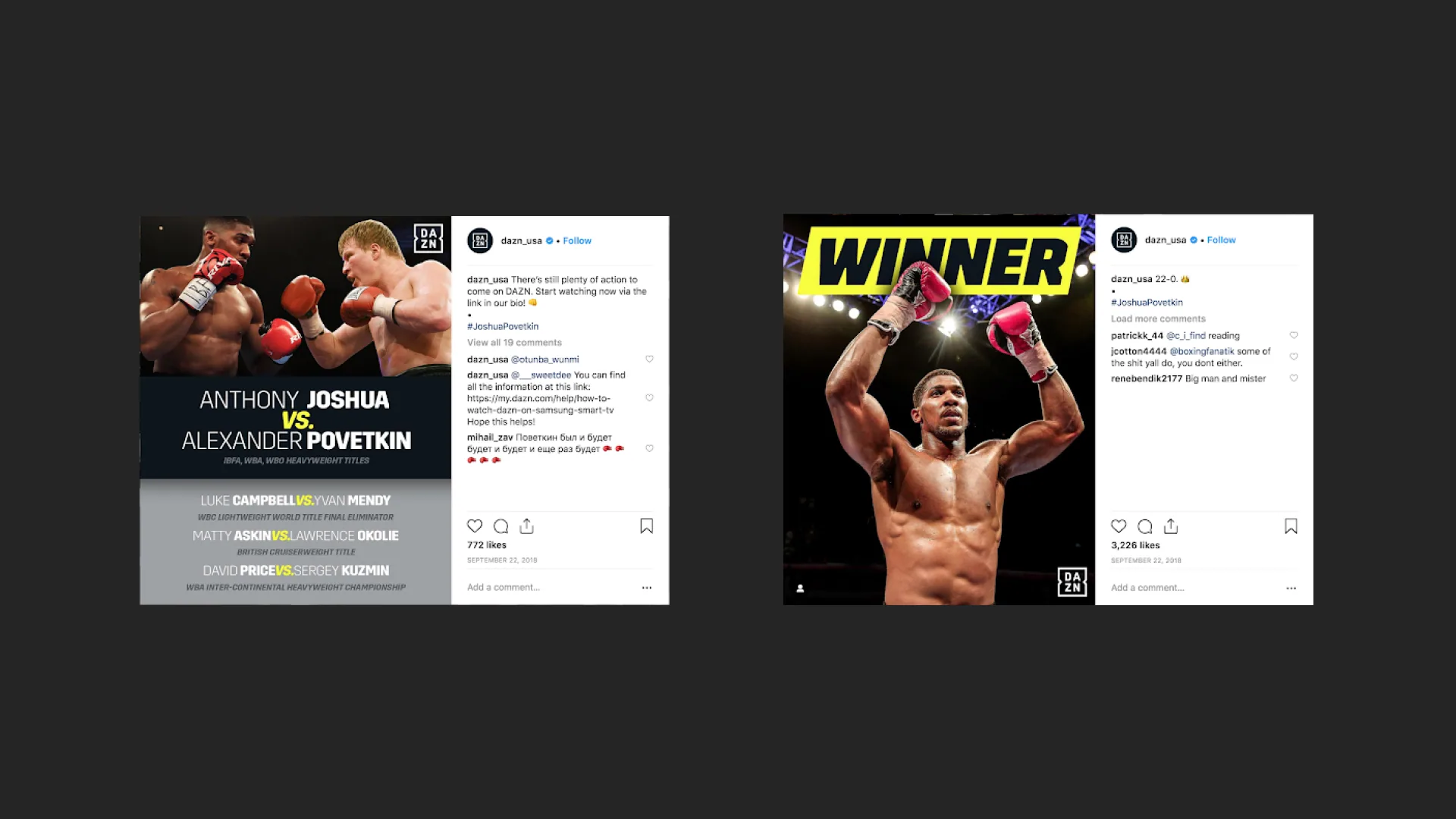 DAZN social post