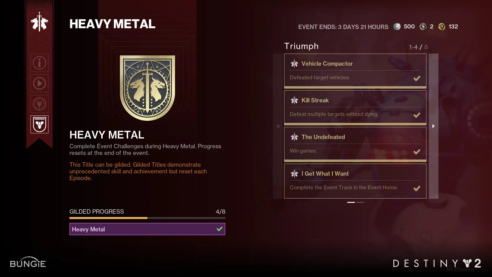 Event Home Seal screen