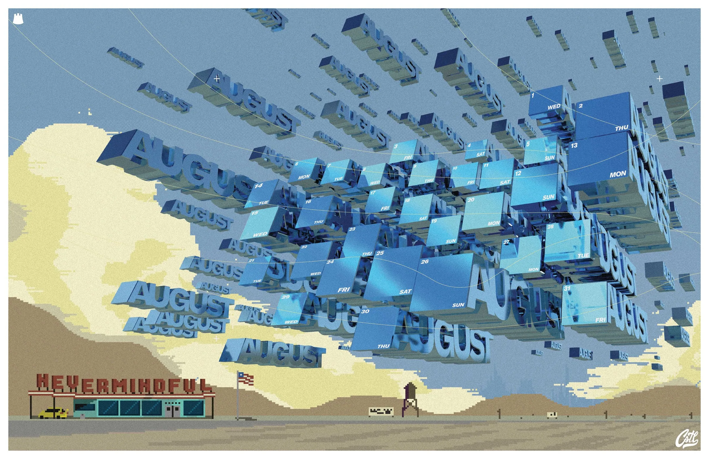 nevermindful illustrated invitation