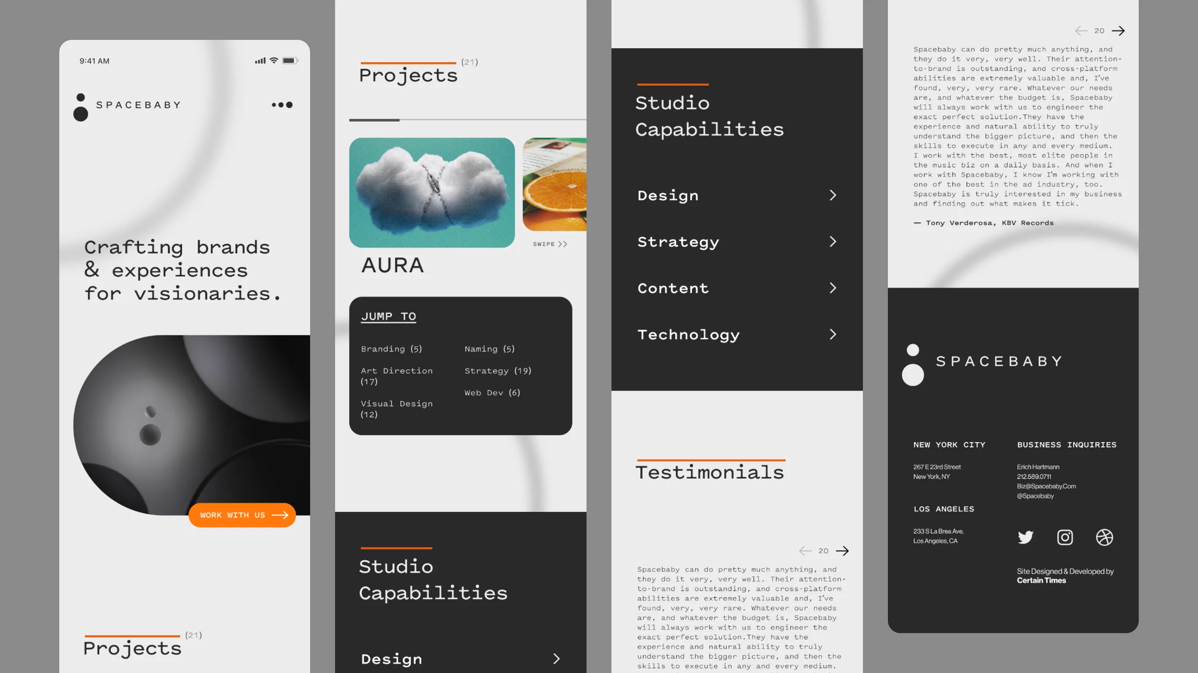 Spacebaby mobile wireframes