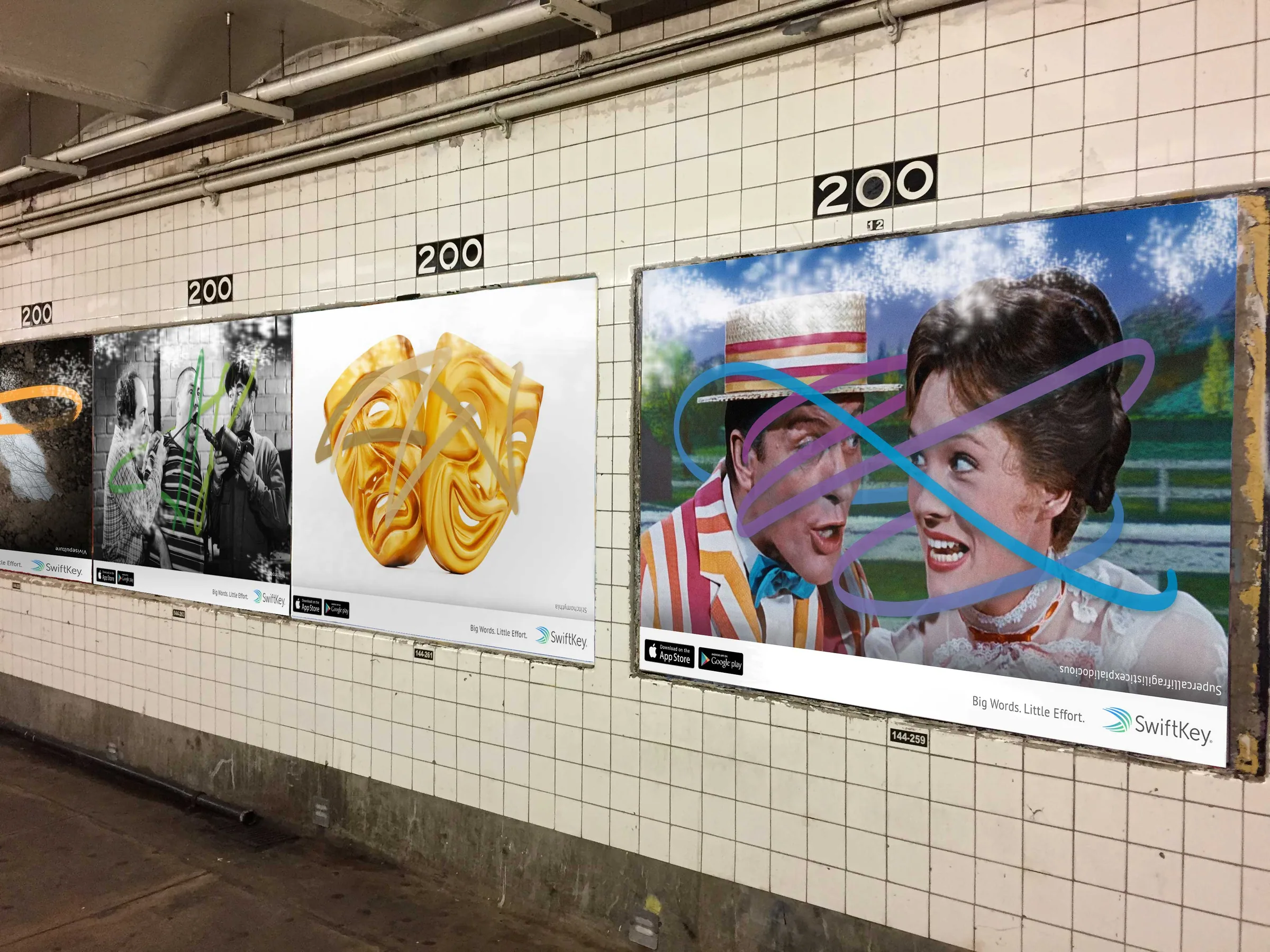 SwiftKey ad in a subway station